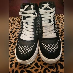 Gianni Bini Chic Rhinestone Embellished High-Top Sneakers